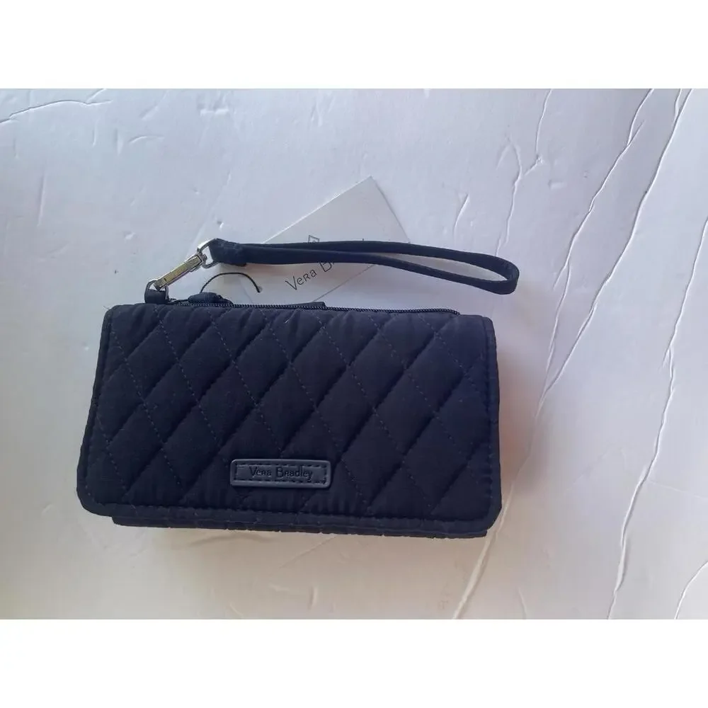Vera Bradley Navy Floral Quilted RFID Smartphone Wristlet Wallet NWT $89 - Picture 3 of 9